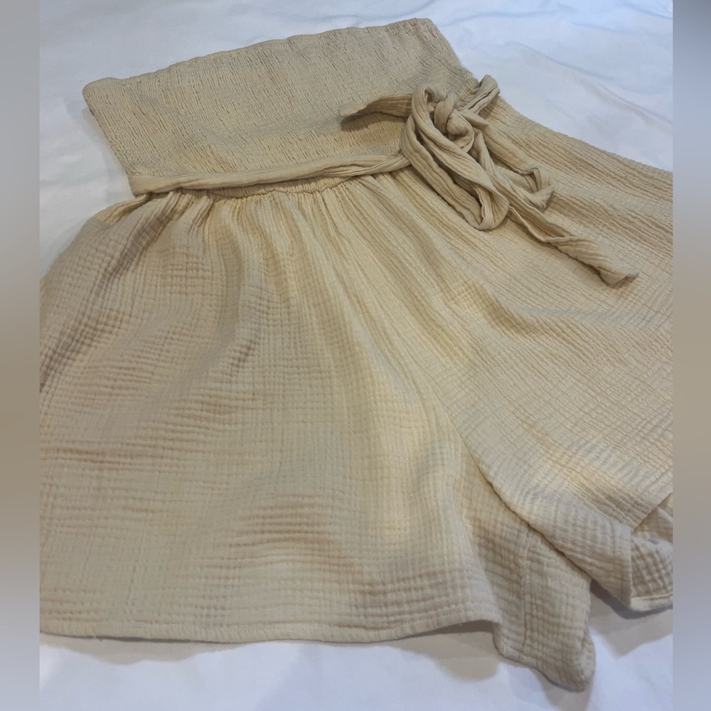 Boho Coastal Beige Romper size 2XL